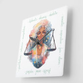 Create Your Own African American Woman Libra スクエア壁時計 (傾斜)
