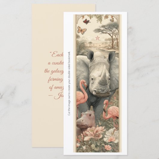 Create Your Own African Animals Bookmark Card (正面/裏面)