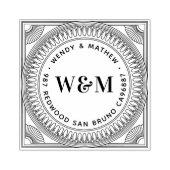 Create Your Own Art Deco Couple's Return Address ラバースタンプ (インプリント)