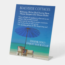 Create Your Own Beach Guest House Rules  台座サイン