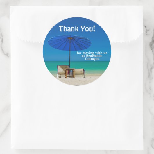 Create Your Own Beach Vacation Rental Thank You ラウンドシール (バッグ)