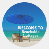 Create Your Own Beach Vacation Rental Welcome ラウンドシール (正面)