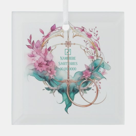 Create Your Own Beautiful Sagittarius Zodiac ガラスオーナメント (正面)
