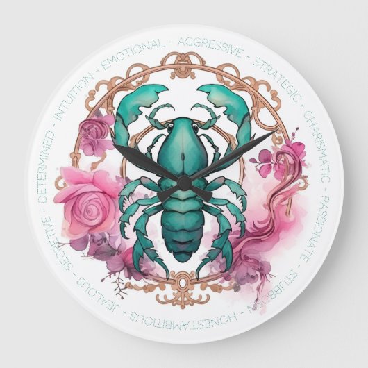 Create Your Own Beautiful Scorpio ラージ壁時計 (正面)