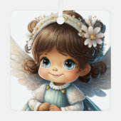 Create Your Own Big Eyed Christmas Angel メタルオーナメント (正面)