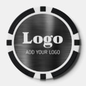 Create Your Own Black Business Logo Casino ポーカーチップ (正面)