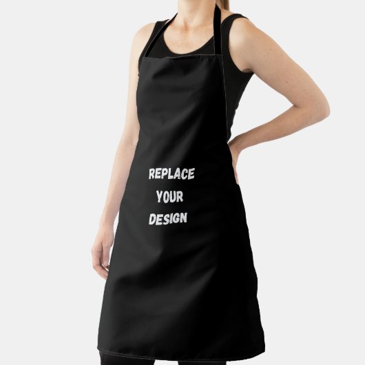 Create Your Own Black Custom Design エプロン (インサイチュ)