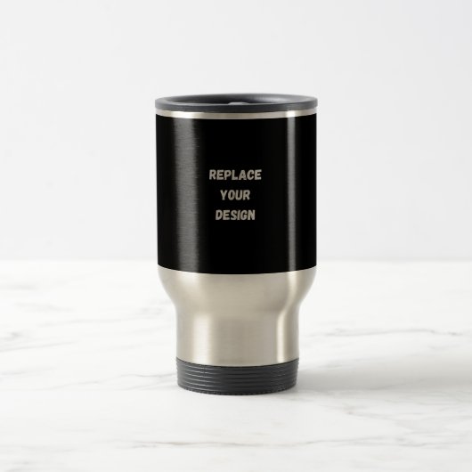  Create Your Own Black Custom Design トラベルマグ (中央)