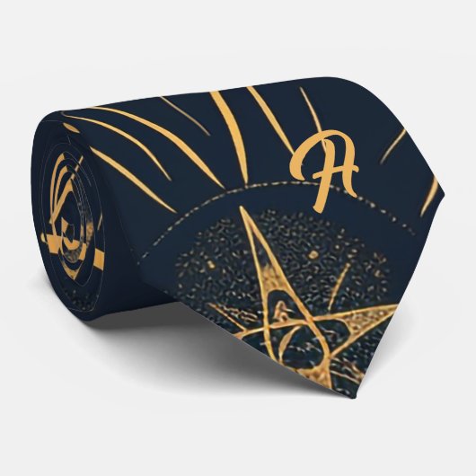 Create Your Own Blue Gold Celestial Moon & Stars ネクタイ (ロール)