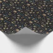 Create Your Own Blue & Gold Pagan Symbols Black ラッピングペーパー (角)