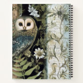 Create Your Own Blue Owl Floral Botanical ノートブック (裏面)