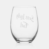 Create Your Own Boss Lady Fuel Stemless Wine Glass ステムなしワイングラス (裏面)