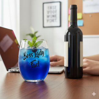 Create Your Own Boss Lady Fuel Stemless Wine Glass ステムなしワイングラス