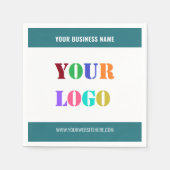 Create Your Own Branded Business Napkins Template スタンダードカクテルナプキン (正面)