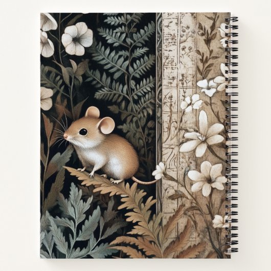 Create Your Own Brown Mouse Botanical ノートブック (裏面)