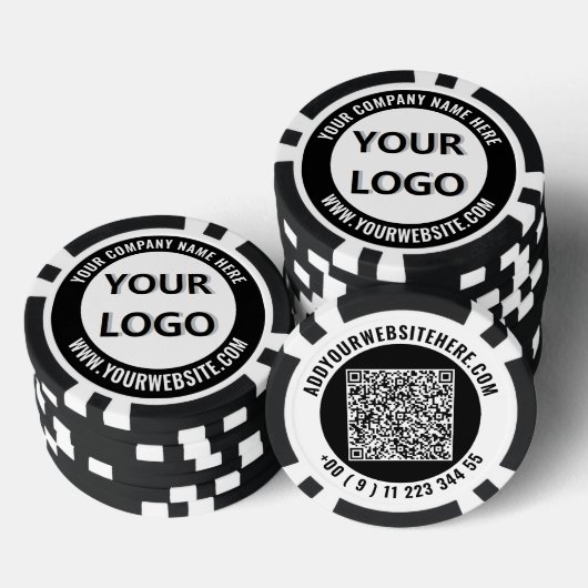 Create Your Own Business Logo Poker Chips Template ポーカーチップ (積み重ね)