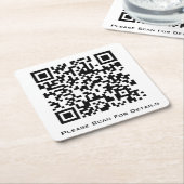 Create Your Own Business QR code スクエアペーパーコースター (アングル)