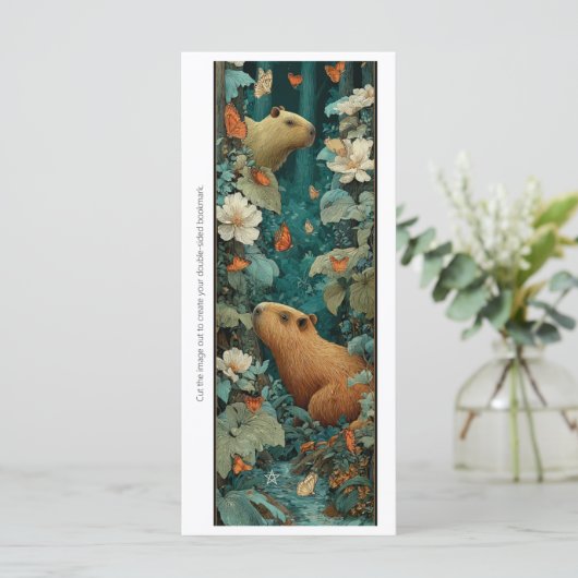 Create Your Own Capybara Flowers Bookmark Card (スタンド正面)
