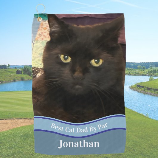 Create Your Own Cat Dad Custom Photo Golf Towel ゴルフタオル