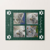 Create your own cat photo collage monogram name ジグソーパズル (横)