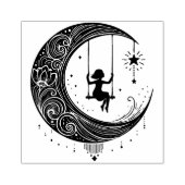 Create Your Own Celestial Crescent Moon Swing ラバースタンプ (インプリント)