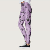 Create Your Own Celestial Purple Black Witches レギンス (左)