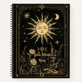 Create Your Own Celestial Solar Garden Black ノートブック