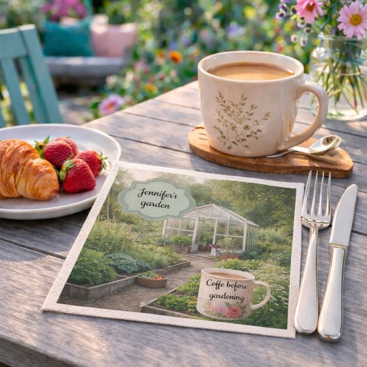 Create your own Coffee before gardening photo スタンダードカクテルナプキン