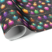 Create Your Own Colorful Altar Candles Black ラッピングペーパー (ロールコーナー)