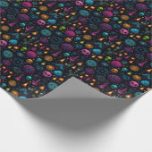 Create Your Own Colorful Symbols & Skulls Black ラッピングペーパー (角)