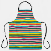 Create Your Own Colorful Vertical Retro Stripes エプロン (正面)