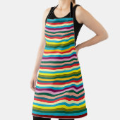 Create Your Own Colorful Vertical Retro Stripes エプロン (インサイチュ)
