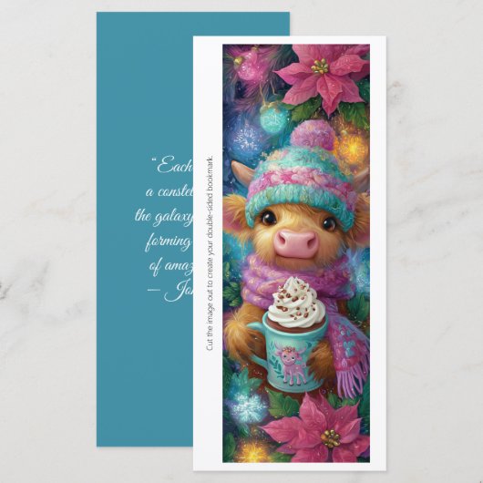 Create Your Own Cozy Highland Calf Bookmark Card (正面/裏面)
