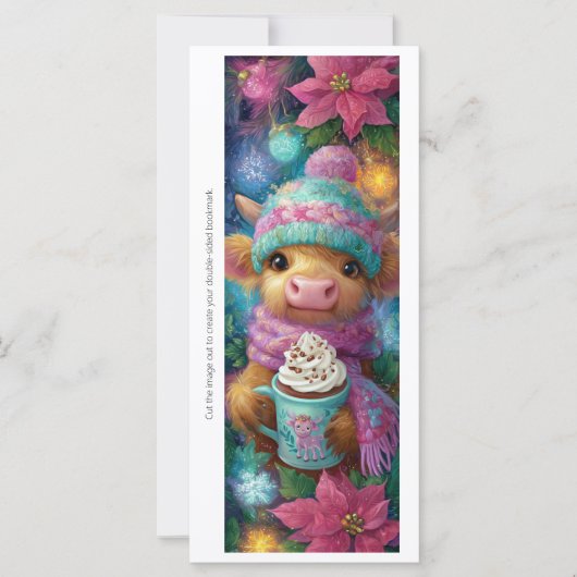 Create Your Own Cozy Highland Calf Bookmark Card (正面)
