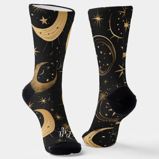 Create Your Own Crescent Moon Celestial ソックス (傾斜あり)
