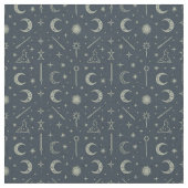 Create Your Own Crescent Moon Magic Wands Blue ファブリック (クローズアップ)