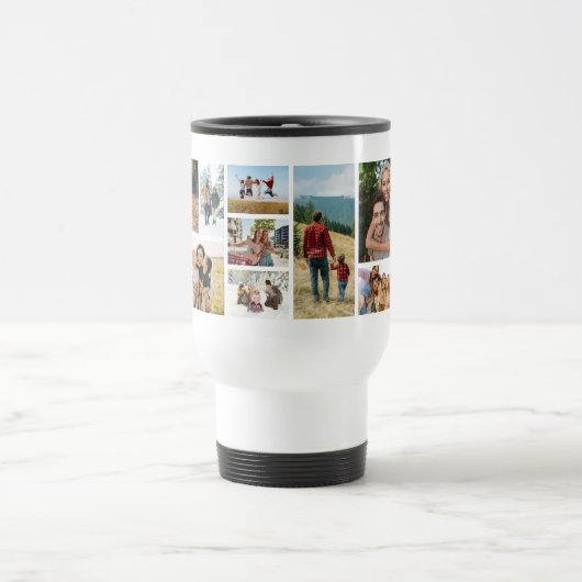 Create Your Own Custom 12 Photo Collage トラベルマグ (中央)