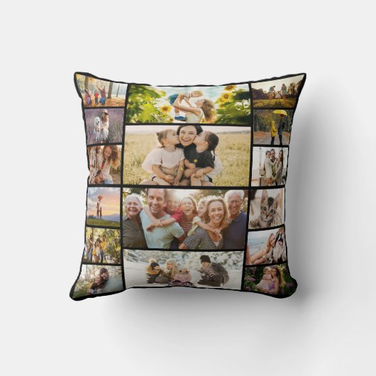 Create Your Own Custom 16 Photo Collage クッション (裏面)