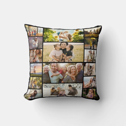 Create Your Own Custom 16 Photo Collage クッション (正面)