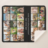 Create Your Own Custom 25 Photo Collage シェルパブランケット (正面(横))