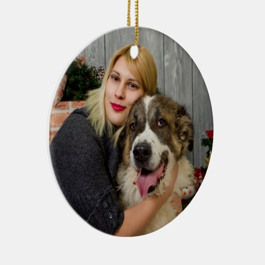 Create Your Own Custom 2 Photo Collage Double Side セラミックオーナメント (右)