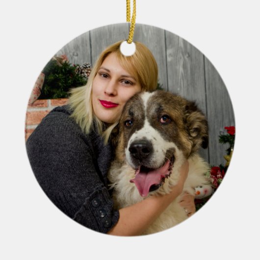 Create Your Own Custom 2 Photo Collage Double Side セラミックオーナメント (正面)