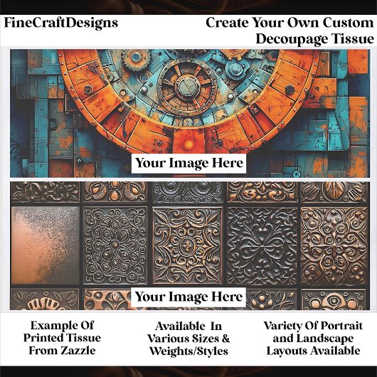 Create Your Own Custom 2 Photo Landscape Decoupage 薄葉紙