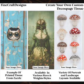 Create Your Own Custom 3 Photo Portrait Decoupage 薄葉紙