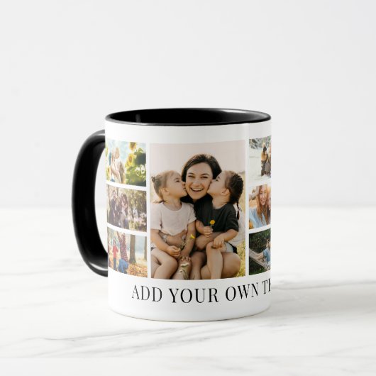 Create Your Own Custom 8 Photo Collage マグカップ (正面左)