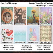 Create Your Own Custom 8 Photo Portrait Decoupage 薄葉紙