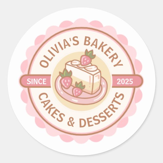 Create your own Custom Bakery Baked Goods Business ラウンドシール (正面)