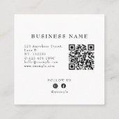 Create Your Own Custom Business Logo Modern White スクエア名刺 (裏面)