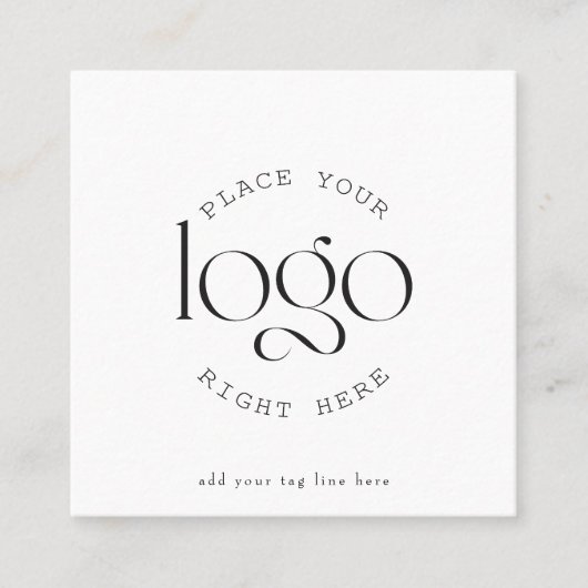 Create Your Own Custom Business Logo Modern White スクエア名刺 (正面)