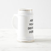 Create Your Own Custom Design 22oz White and Gold  ビールジョッキ (正面左)
